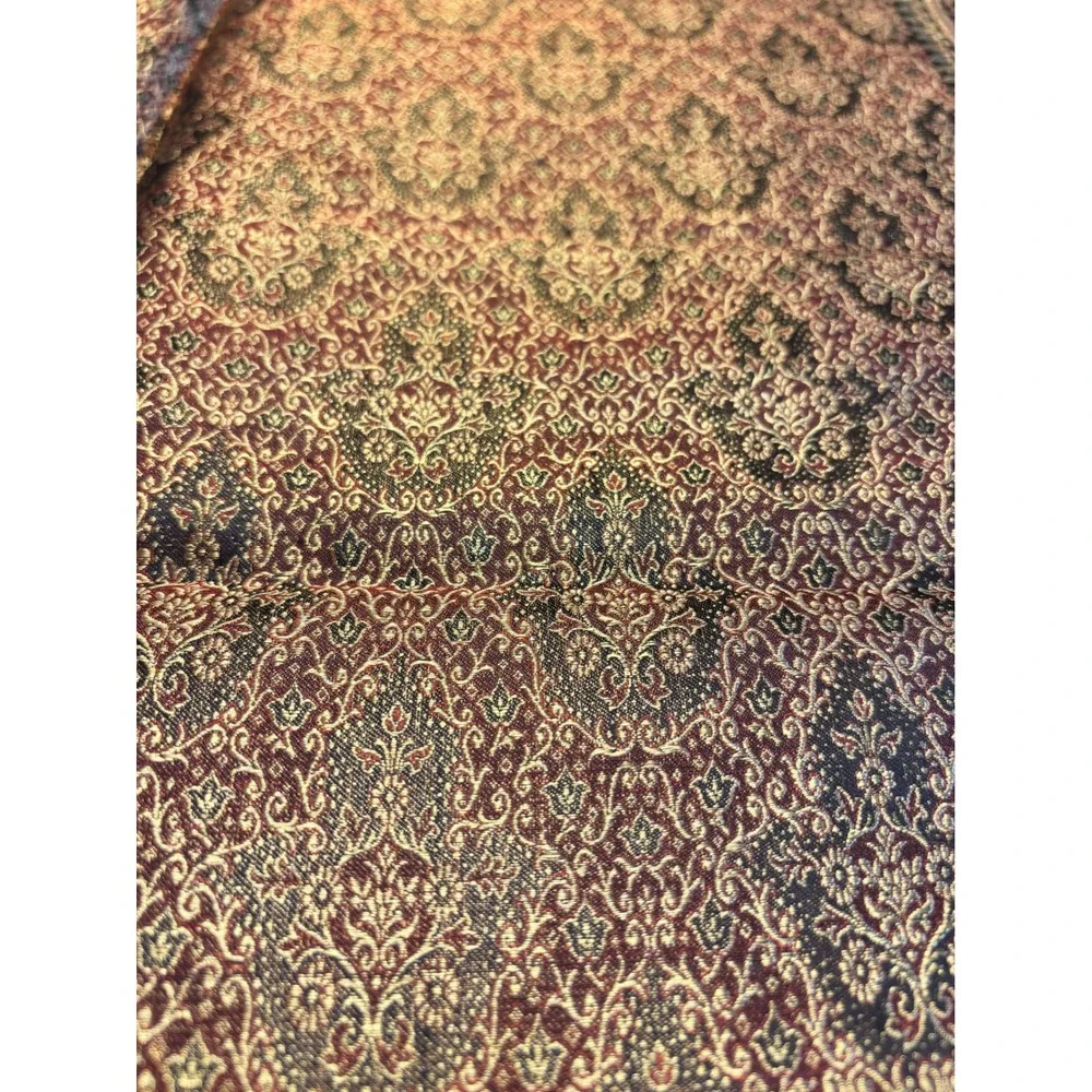 Vintage Banarasi Silk Zari Saree Gold Maroon Paisley Floral Brocade‎ India